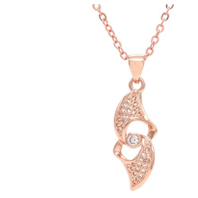 Rose Gold White Gems Necklace
