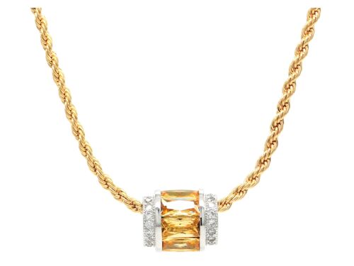 Gold Citrine Rope Necklace