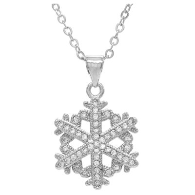 Collier Flocon de Neige en Or Blanc