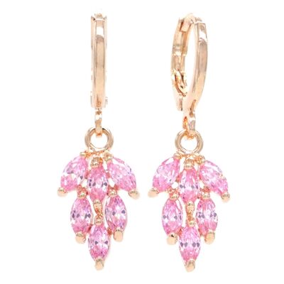 Rose Gold Pink Leaf Earrings