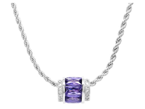 Sterling Silver Purple Rope Necklace
