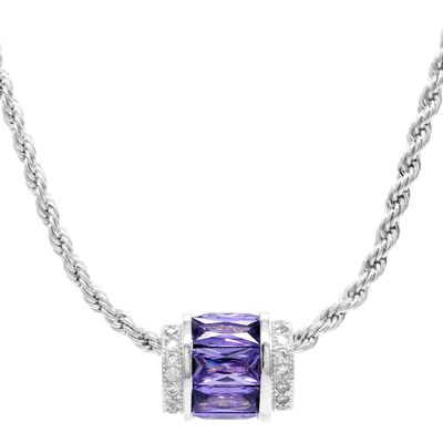 Sterling Silver Purple Rope Necklace