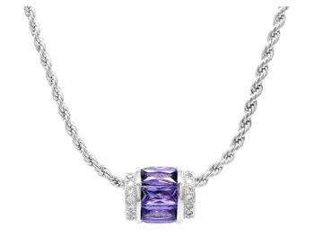 Collier corde violet en argent sterling 1