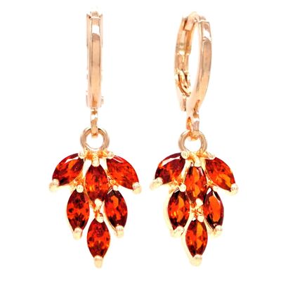 Rose Gold Red Leaf Earrings