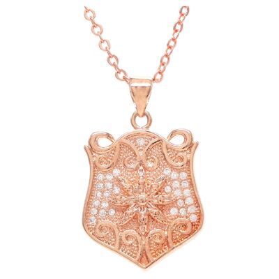 Collana con ciondolo a goccia in oro rosa