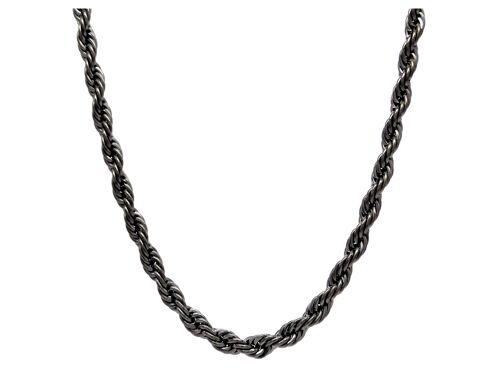 Black Steel Thin Rope Necklace