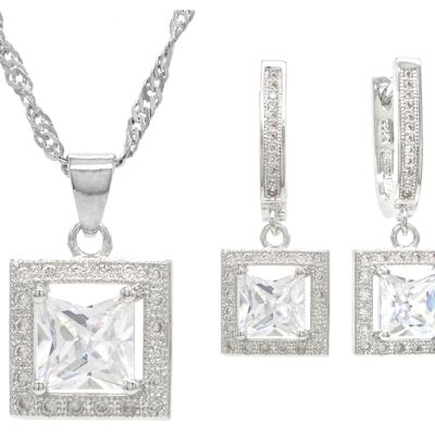 Sterling Silver Princess Necklace And Earrings