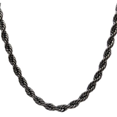 Collar de cuerda de acero negro