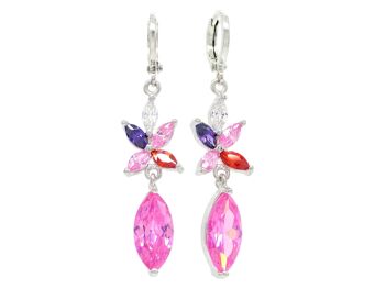 Boucles D'oreilles Marquise Rose Or Blanc 1
