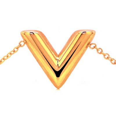 Yellow Gold Letter V Bracelet