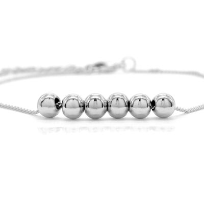 White Gold Bead Chain Bracelet