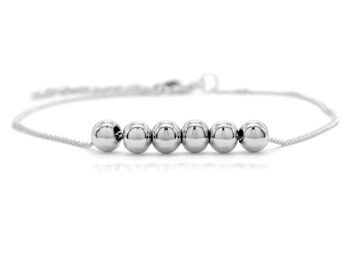 Bracelet chaîne de perles en or blanc 1