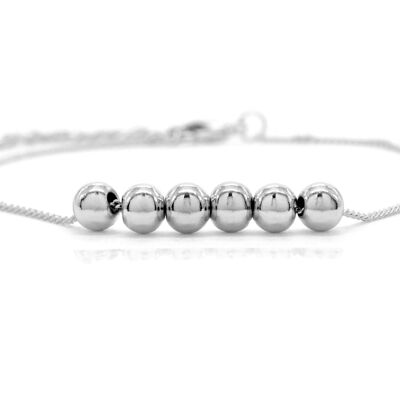 Bracelet chaîne de perles en or blanc
