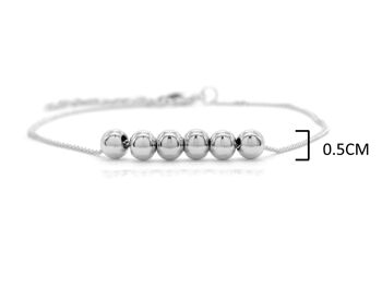 Bracelet chaîne de perles en or blanc 2