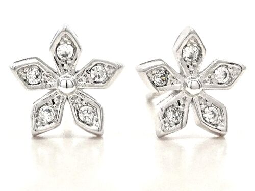 Sterling Silver Star Flower Earrings