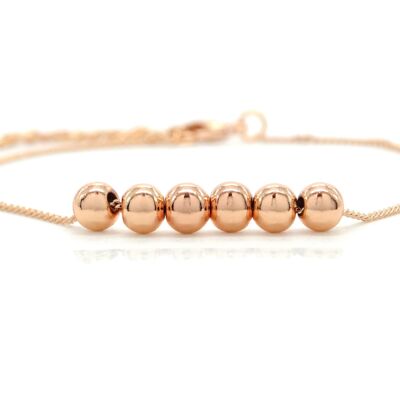 Bracelet chaîne de perles en or rose
