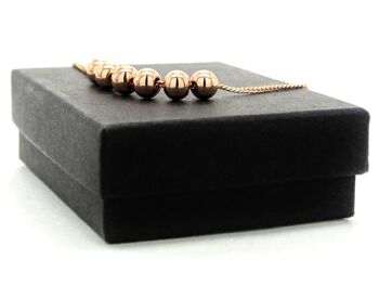 Bracelet chaîne de perles en or rose 4