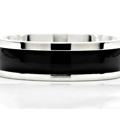 Black Stainless Steel Band Ring