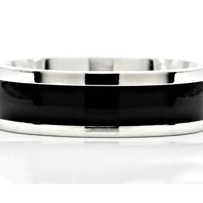 Black Stainless Steel Band Ring