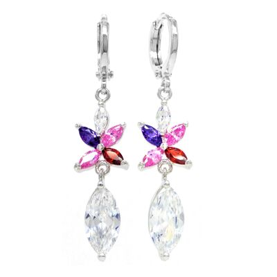 White Gold Different Colored Marquise Earrings