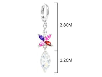 Boucles D'oreilles Marquise De Différentes Couleurs En Or Blanc 4