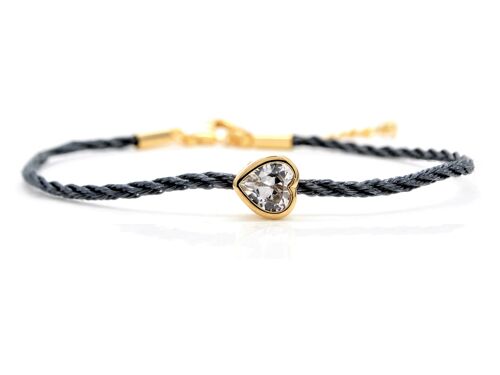 Navy Blue Rose Gold Heart Bracelet