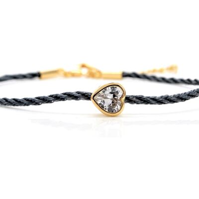 Navy Blue Rose Gold Heart Bracelet