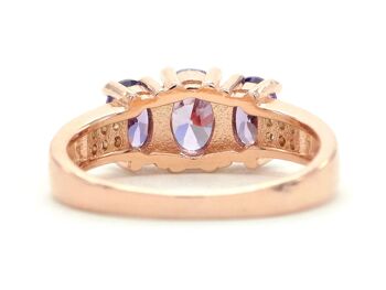 Bague Gemme Ovale Violet Or Rose 3