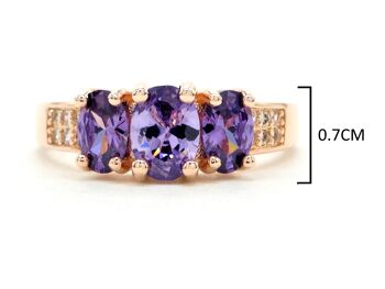 Bague Gemme Ovale Violet Or Rose 4