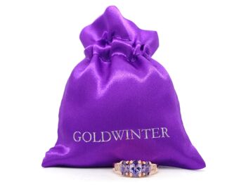 Bague Gemme Ovale Violet Or Rose 5