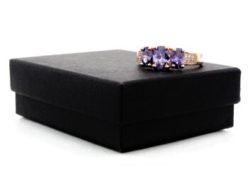 Bague Gemme Ovale Violet Or Rose 6