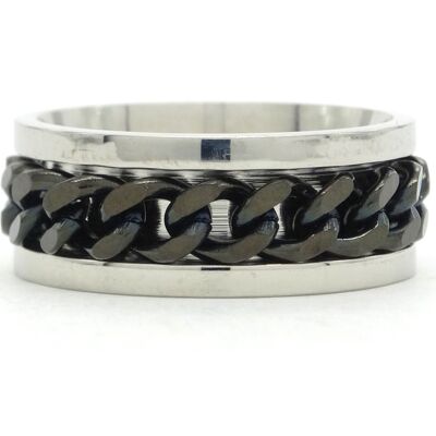 Stainless Steel Black Chain Ring