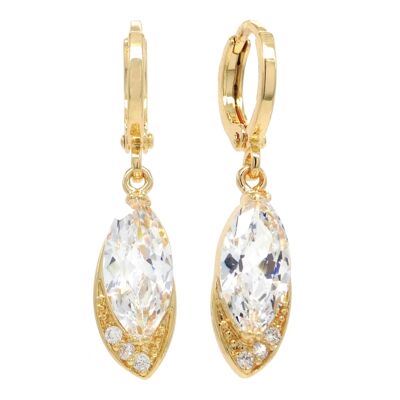 Gold Clear Marquise Earrings