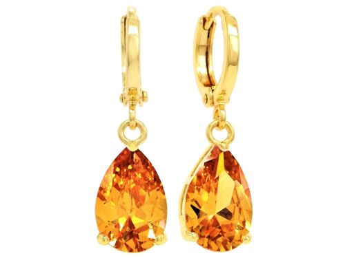 Citrine Raindrop Gold Earrings