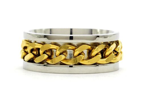 Stainless Steel Gold Chain Ring
