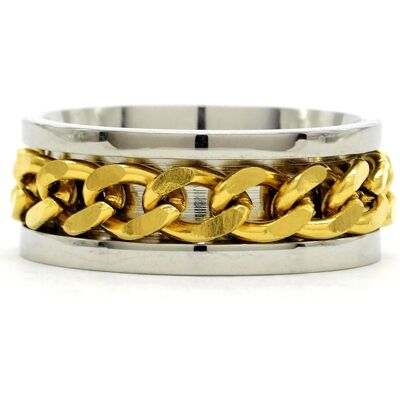 Stainless Steel Gold Chain Ring