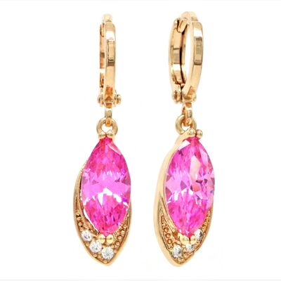 Rose Gold Pink Marquise Earrings