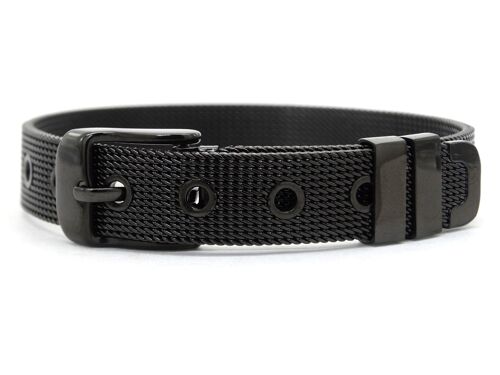 Black Stainless Steel Belt Bracelet