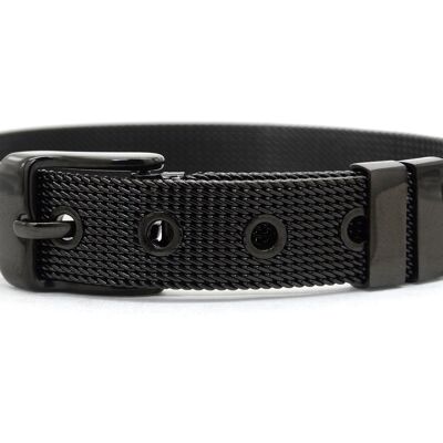 Black Stainless Steel Belt Bracelet