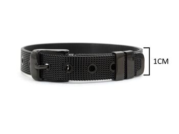 Bracelet ceinture en acier inoxydable noir 2