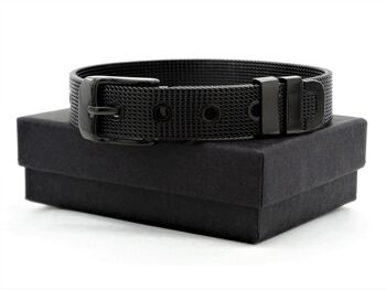 Bracelet ceinture en acier inoxydable noir 4