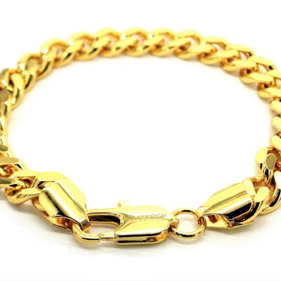 Pulsera de oro con eslabones curvados