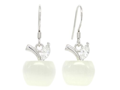 White Apple Earrings