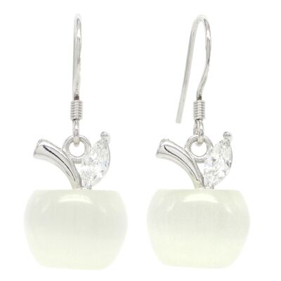 White Apple Earrings