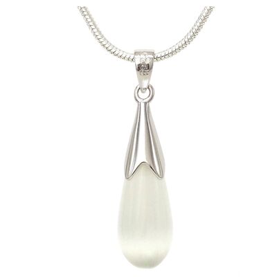 Collier en argent d'automne avec pierre de lune blanche