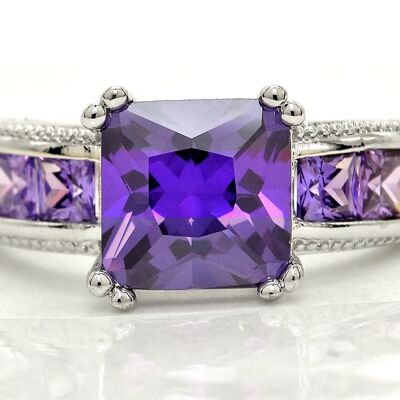 Purple Princess Silver Ring