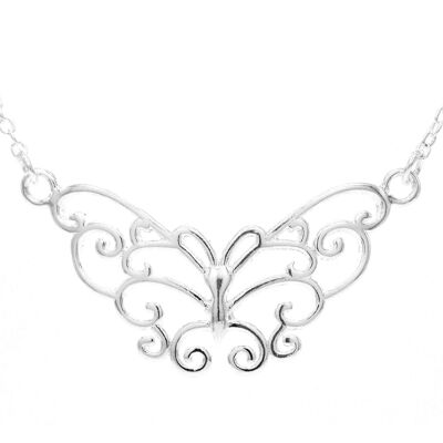 Collana girocollo farfalla in argento