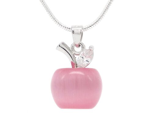 Pink Moonstone Apple Necklace