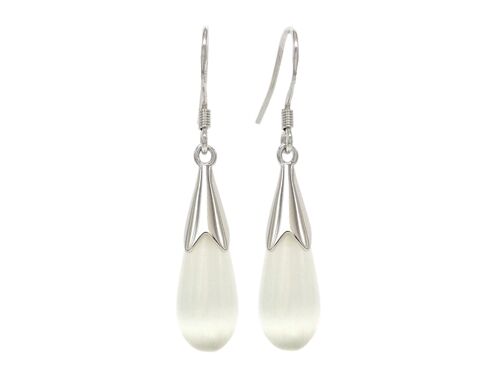 White Moonstone Fall Earrings