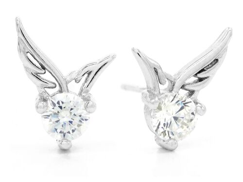 Angel Wings Sterling Silver Stud Earrings